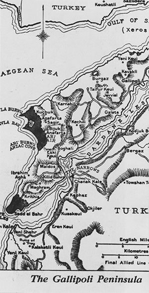 Map of Gallipoli